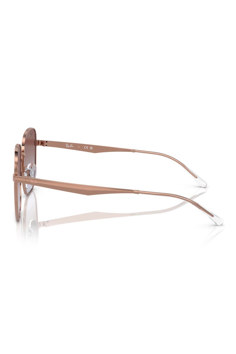 57mm Gradient Irregular Sunglasses, Alternate, color, ROSE GOLD / LIGHT BLUE VIOLET