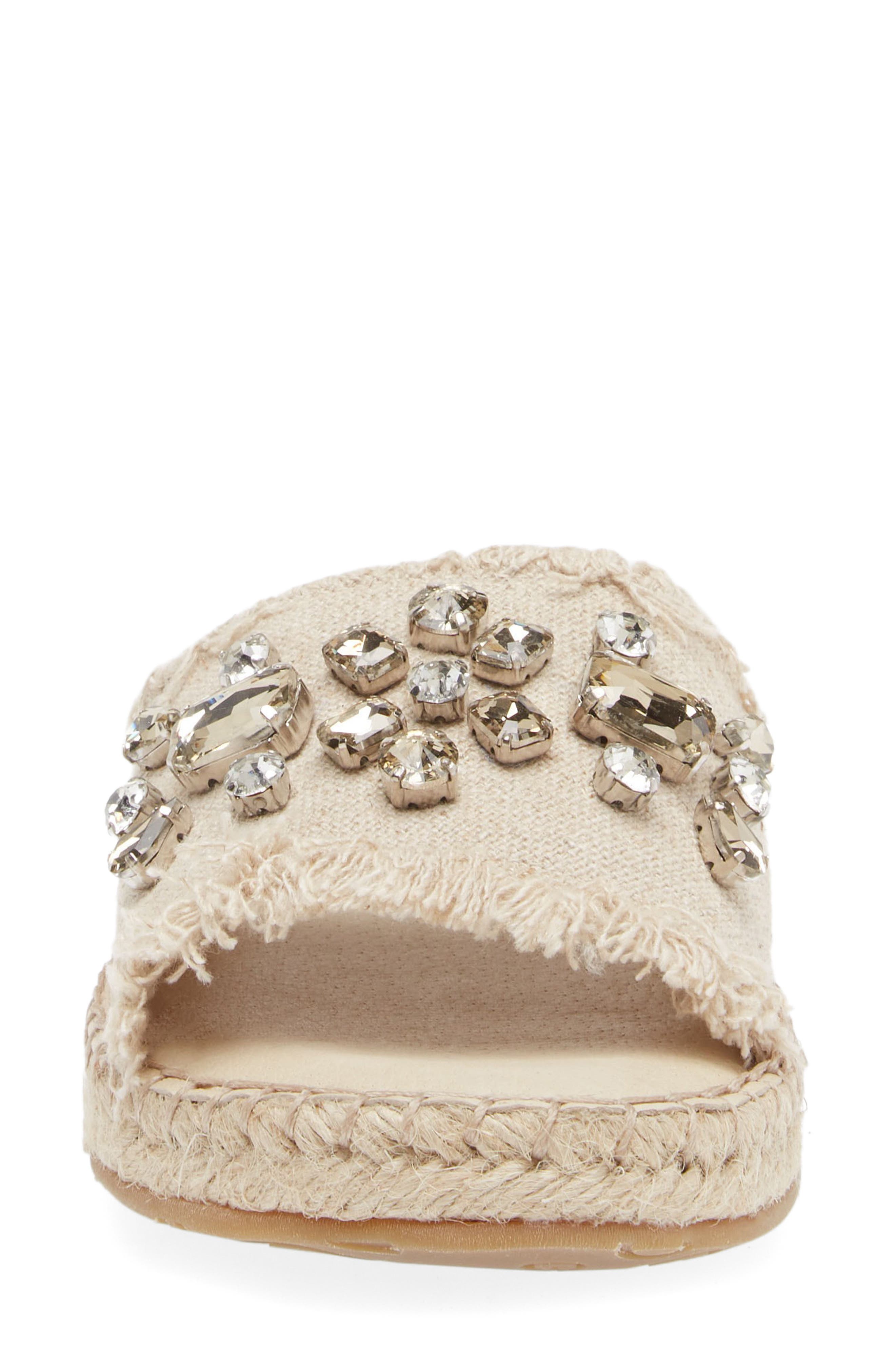 Chocolat Blu Ellis Crystal Slide Sandal, Alternate, color, Natural Linen