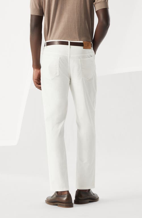 Brunello Cucinelli Gabardine Garment Dyed Trousers In Ecru