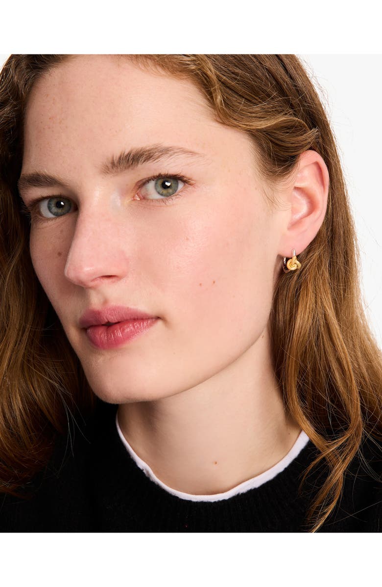 Kate Spade New York knot huggie hoop earrings, Alternate, color,