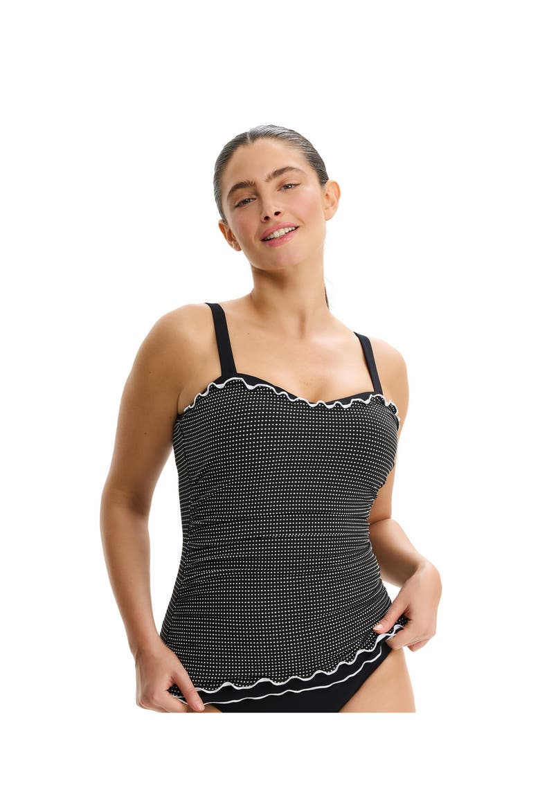 Dottie Delight D-Cup Tankini Top, Main, color, Black-White