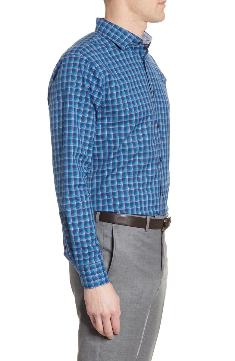 NORDSTROM MEN'S SHOP Trim Fit Non-Iron Plaid Dress Shirt, Alternate, color, 