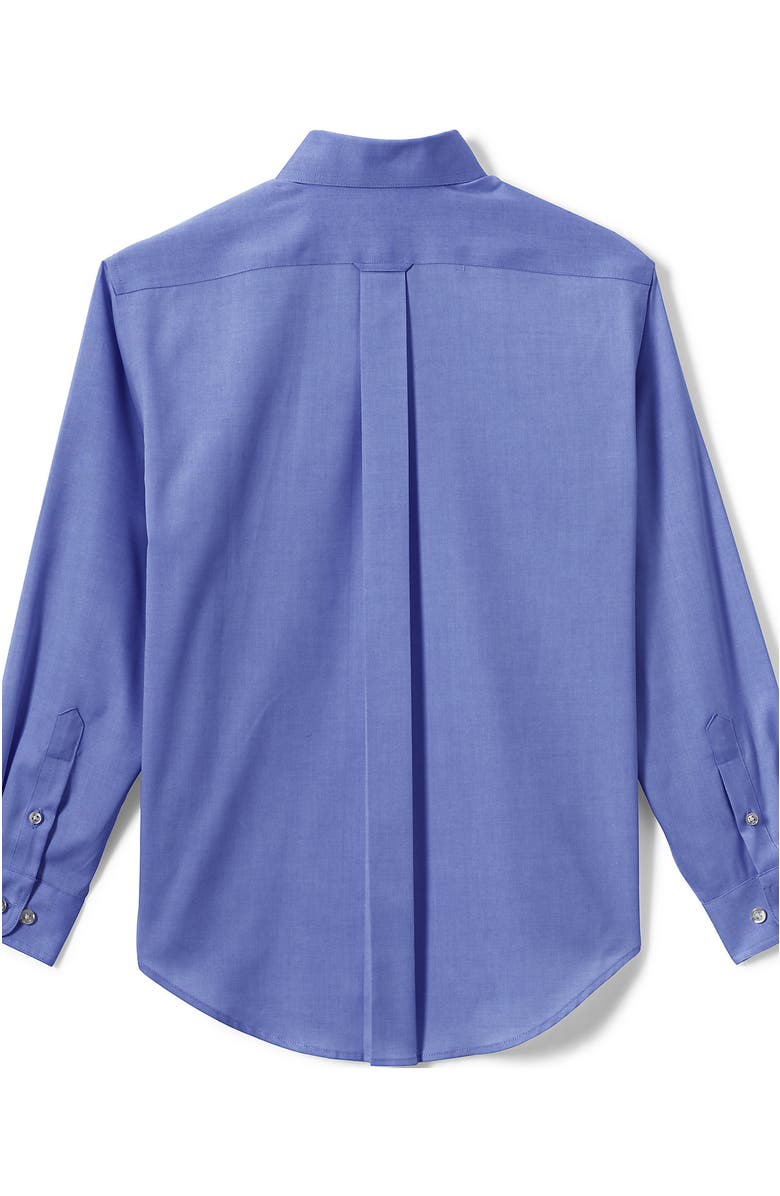 Lands' End School Uniform  Long Sleeve No Iron Pinpoint Dress Shirt, Alternate, color, French Blue