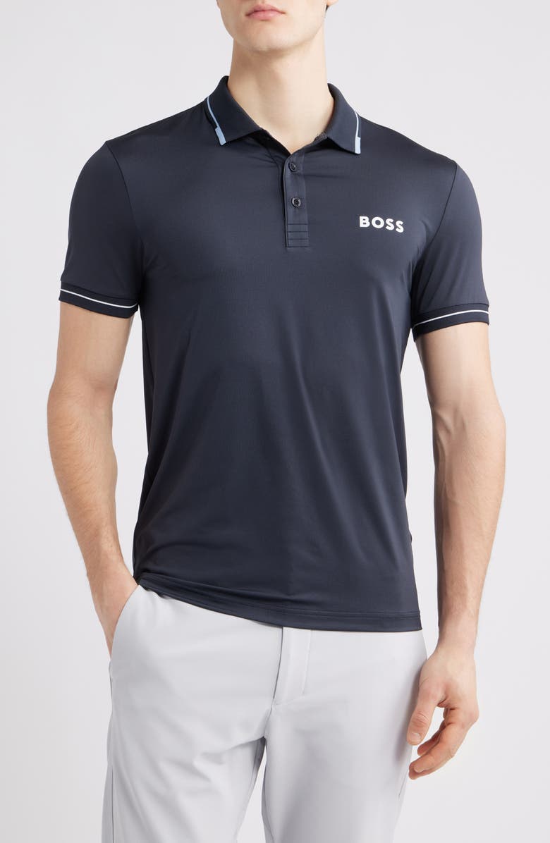 BOSS Paul Pro Active Performance Polo, Main, color, Dark Blue