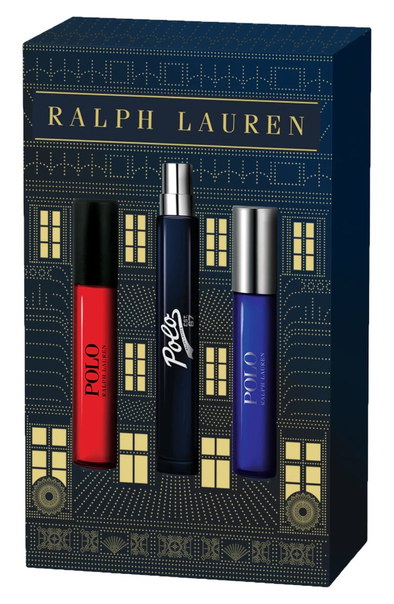 Ralph Lauren 3-Piece World of Polo Eau de Toilette Travel Spray Gift Set (Limited Edition) $90 Value, Main, color,