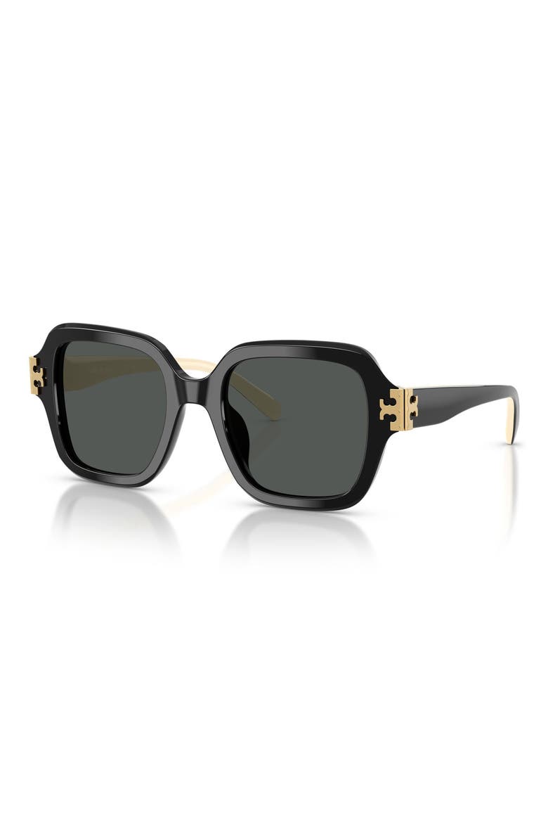 51mm Square Sunglasses, Alternate, color, BLACK / DARK GREY