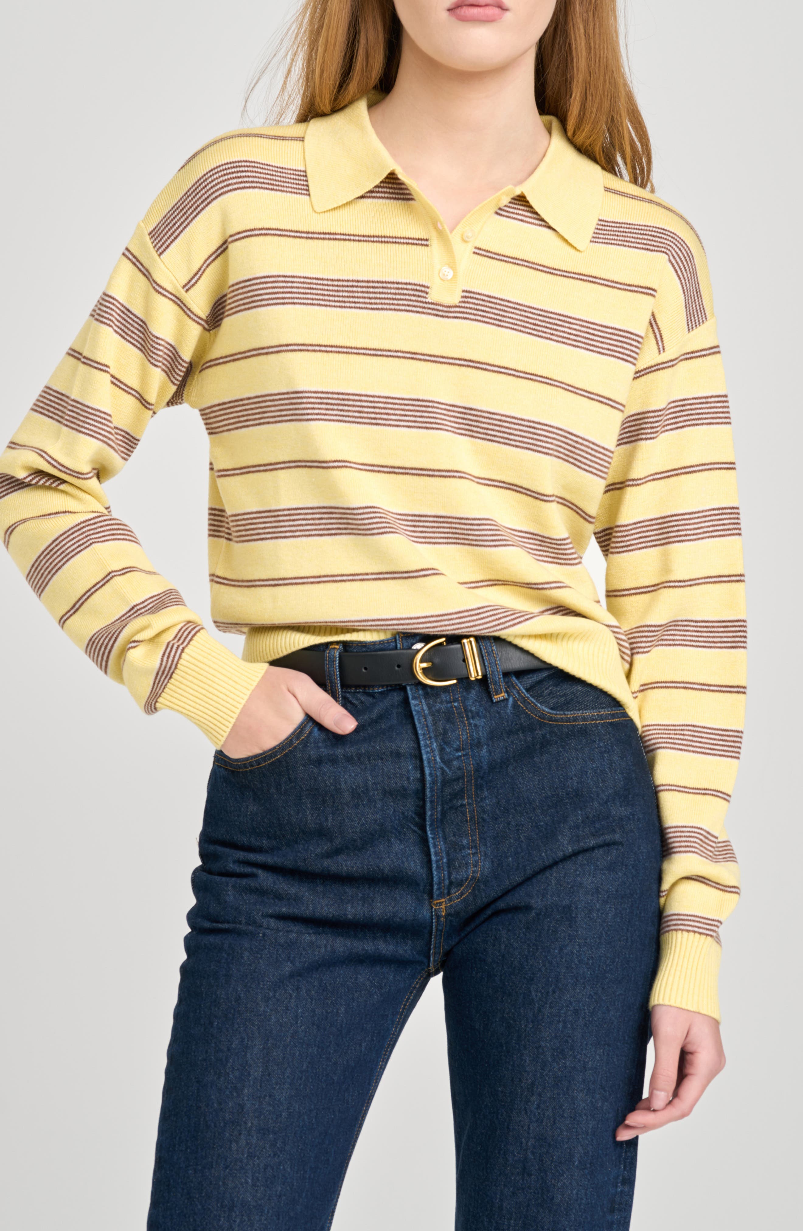 Carter Stripe Polo Sweater - image 3