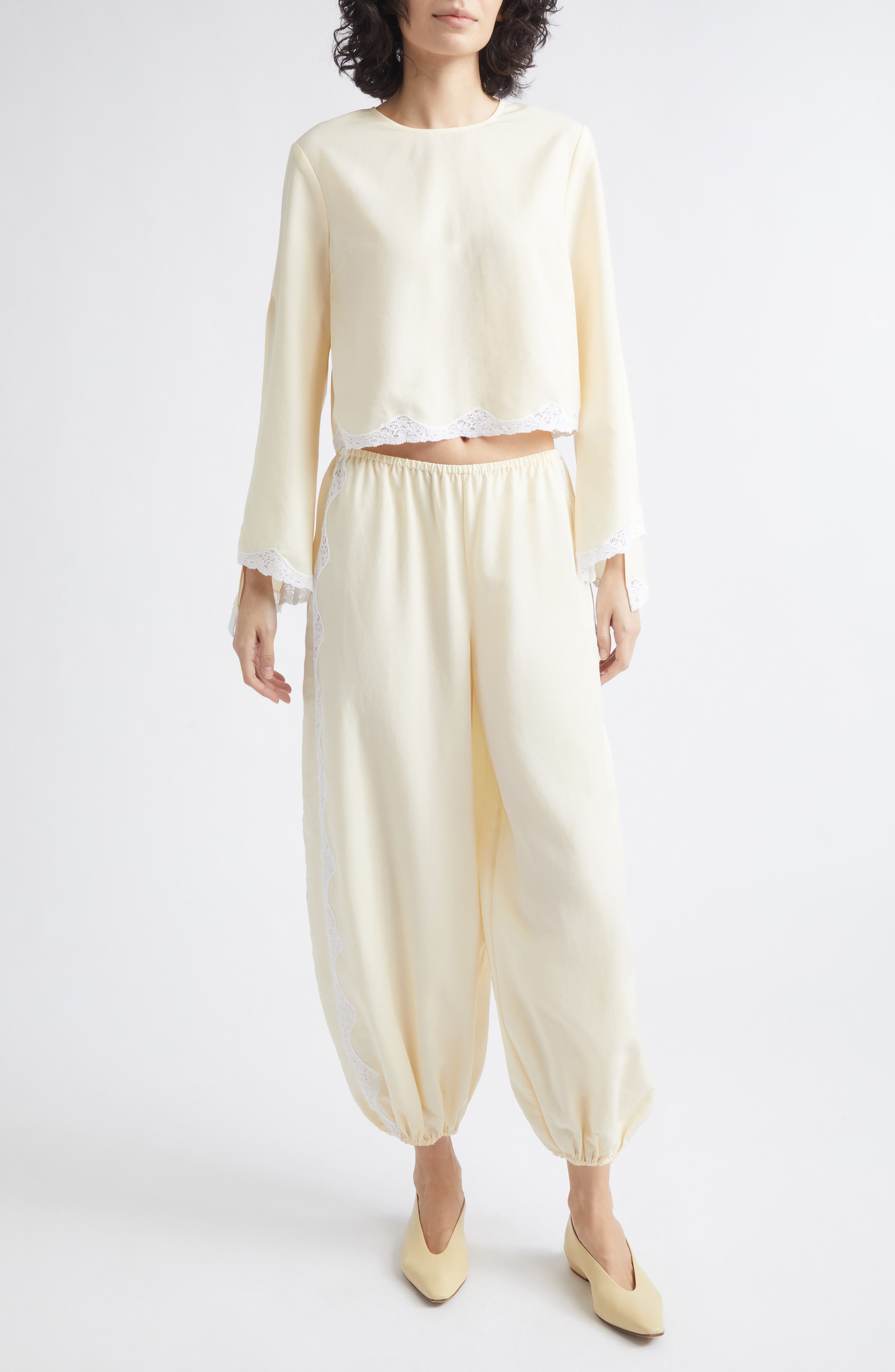 POSSE Tabitha Lace Trim Balloon Pants (Women) | Nordstrom