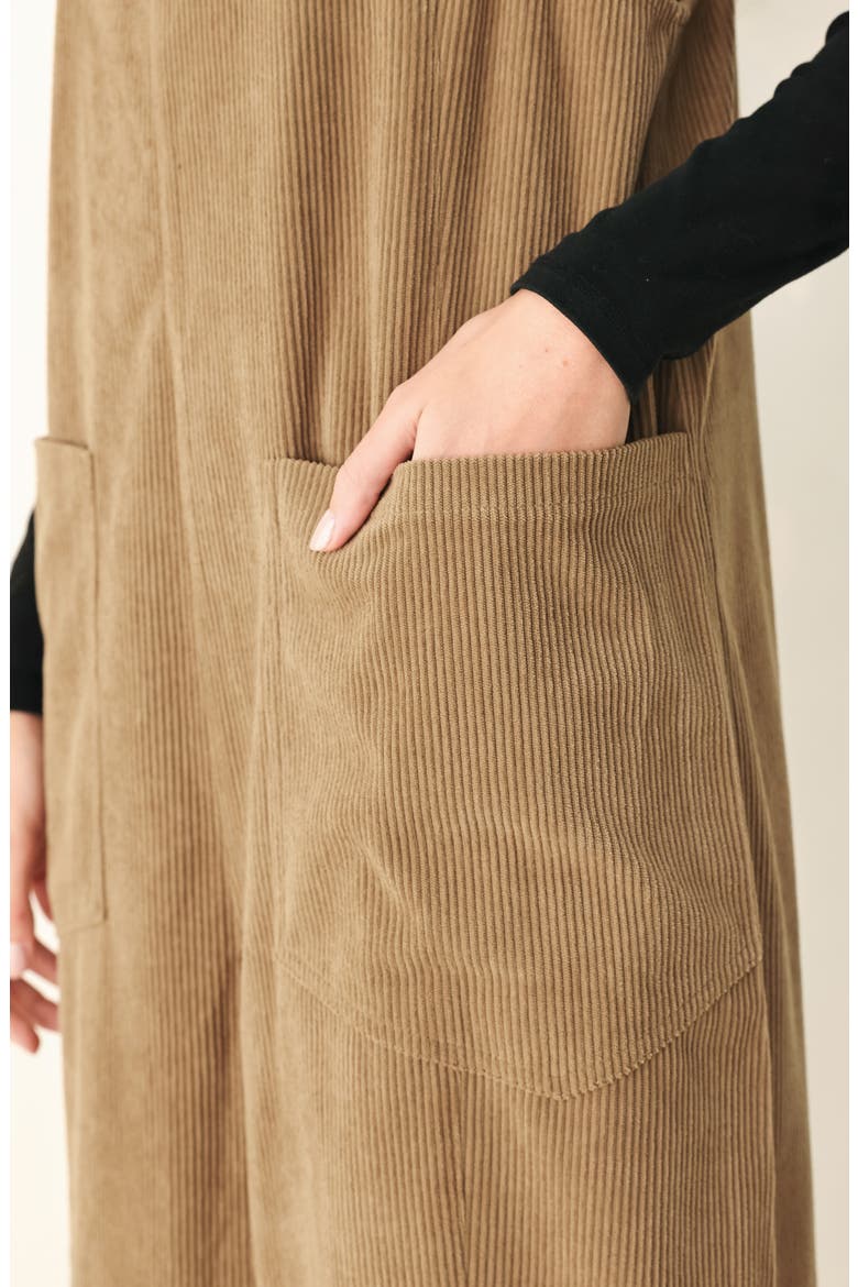 Wide Leg Corduroy Jumpsuit, Alternate, color, BROWN