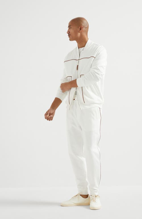 Brunello Cucinelli French Terry Trousers In Off-white