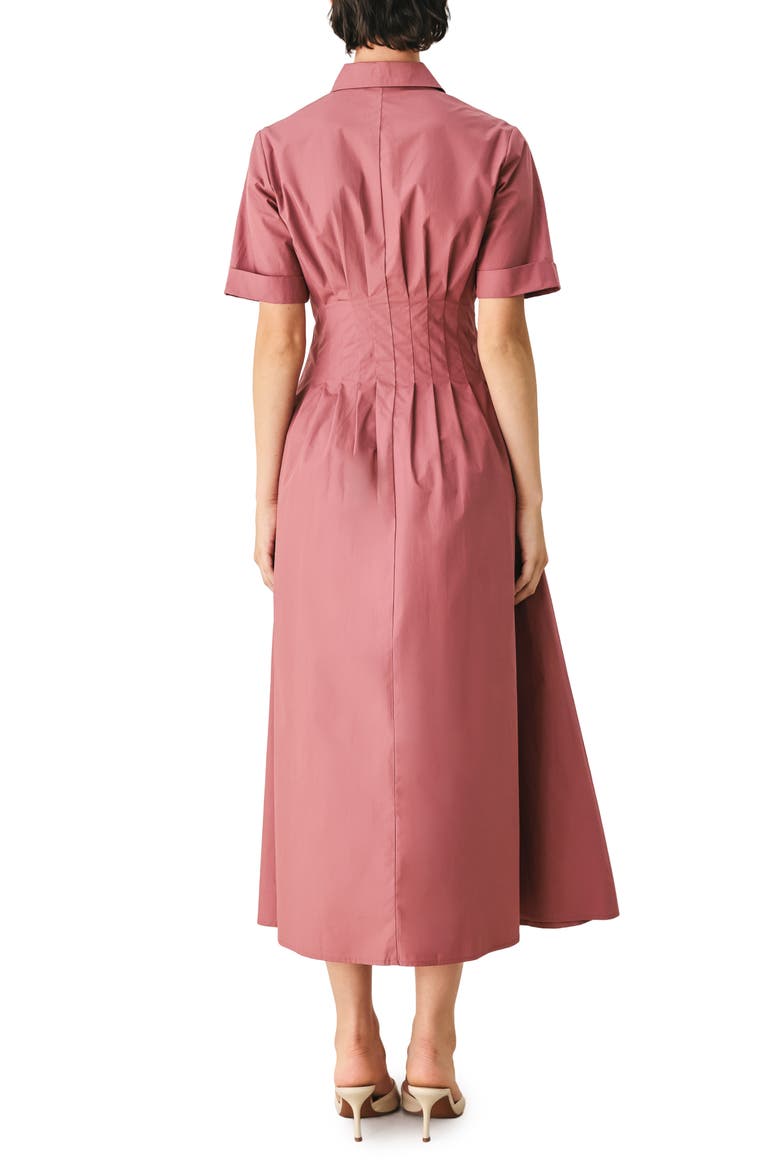 Pleated Cotton Shirtdress, Alternate, color, MAUVE