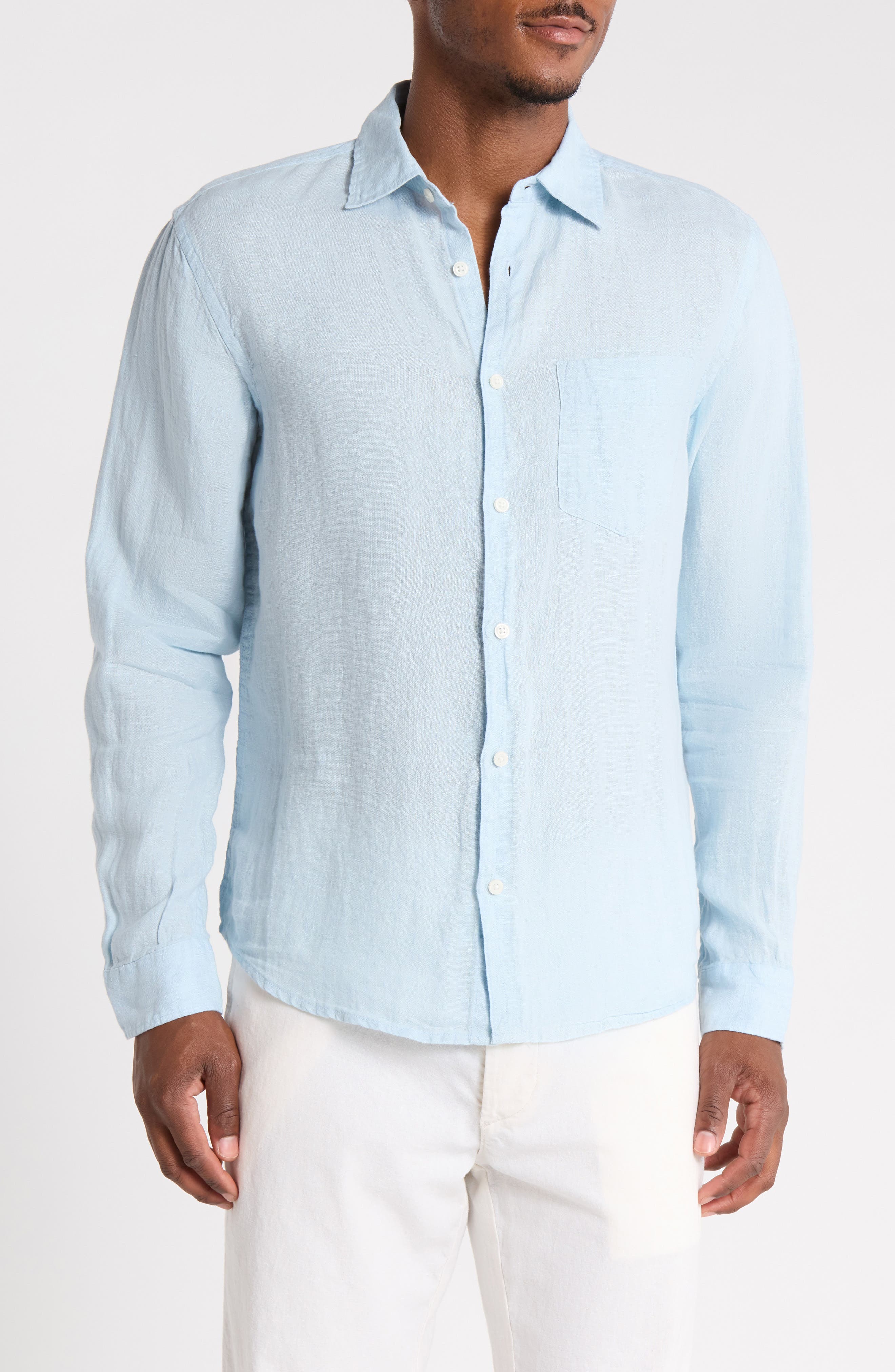 Linen Long Sleeve Button-Down Shirt