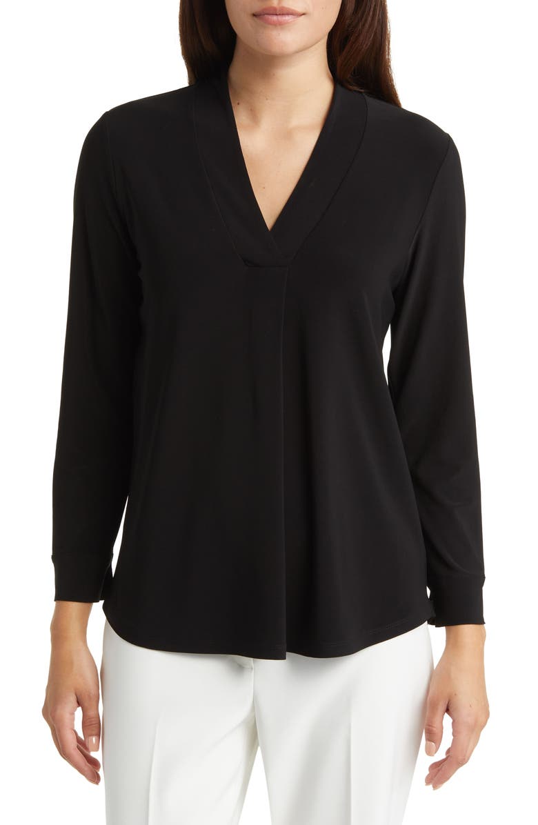 Anne Klein Journey V-Neck Knit Top, Main, color,