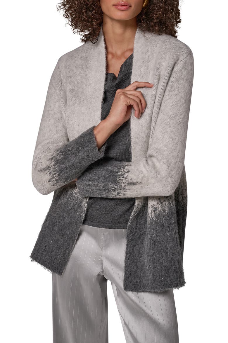Ombre Shawl Neck Cardigan, Main, color, GREY OMBRE