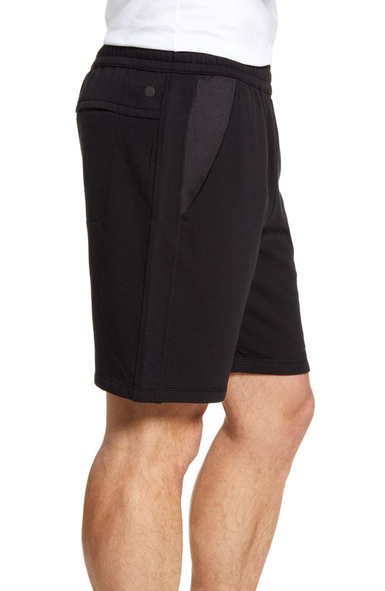 Zella Easy Fleece Mesh Inset Shorts, Alternate, color,