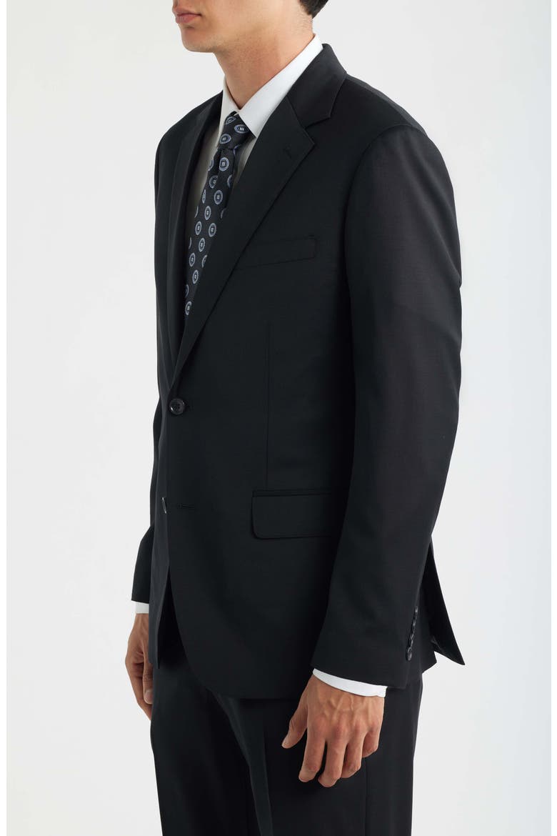 Jetsetter Standard Fit Black Stretch Wool Suit Jacket, Alternate, color, BLACK