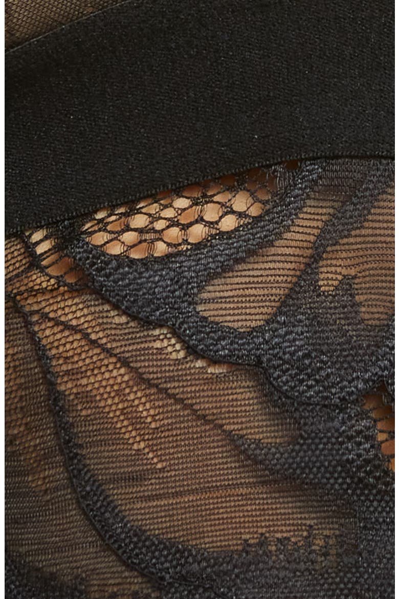 Longline Lace Bralette, Alternate, color, BLACK