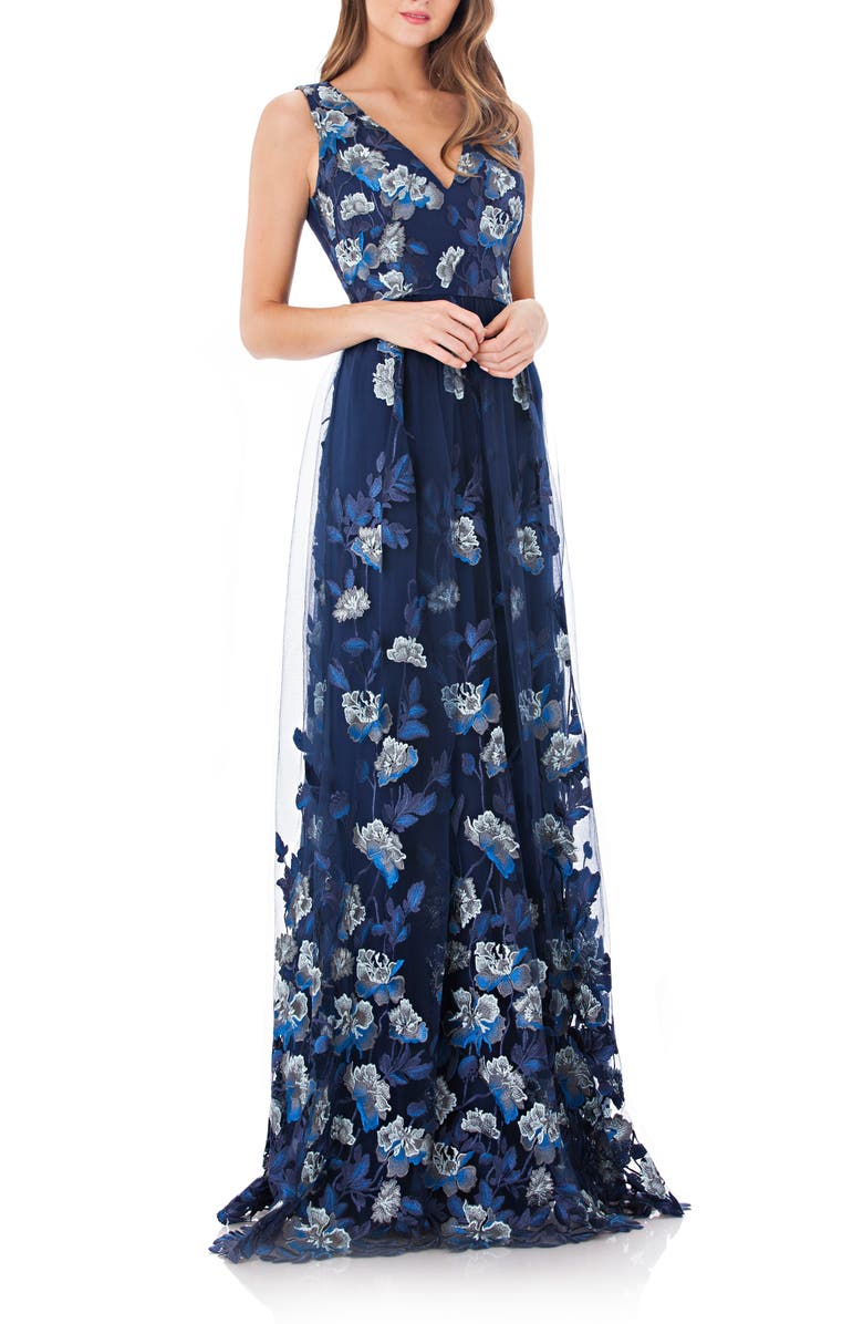 Carmen Marc Valvo Infusion Embroidered Mesh Gown | Nordstrom Carmen Marc Valvo Infusion Embroidered Mesh Gown | Nordstrom