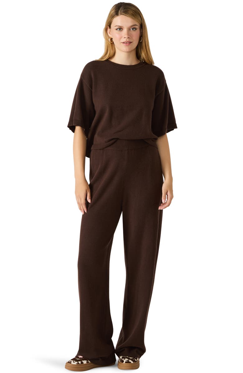 Steve Madden Kori Elbow Sleeve Crewneck Sweater, Alternate, color, Dark Espresso