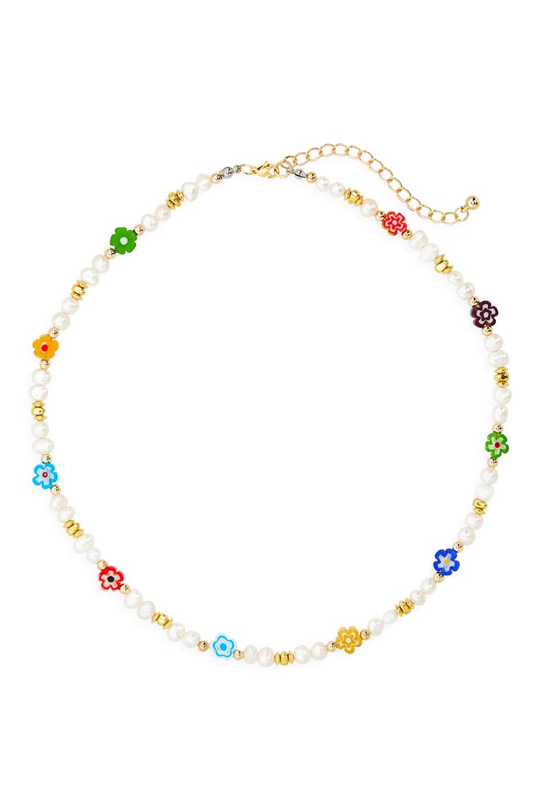 Milliefiori Bead Necklace, Main, color, WHITE/GOLD/MULTI