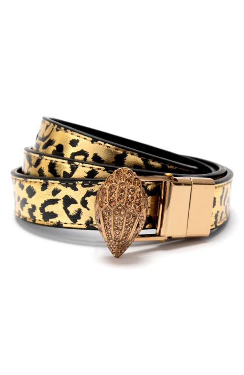 Metallic Leopard Reversible Belt