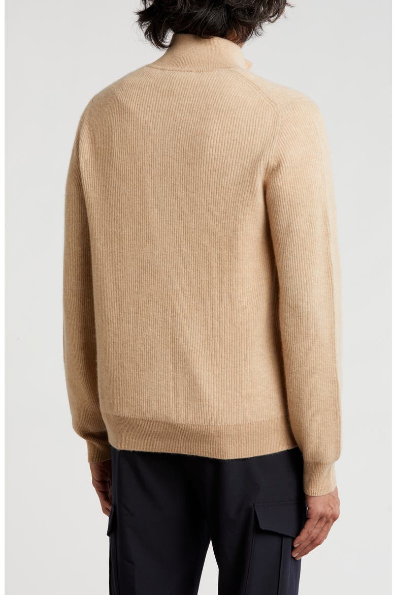 Rib Cashmere Zip Jacket, Alternate, color, CAMBG