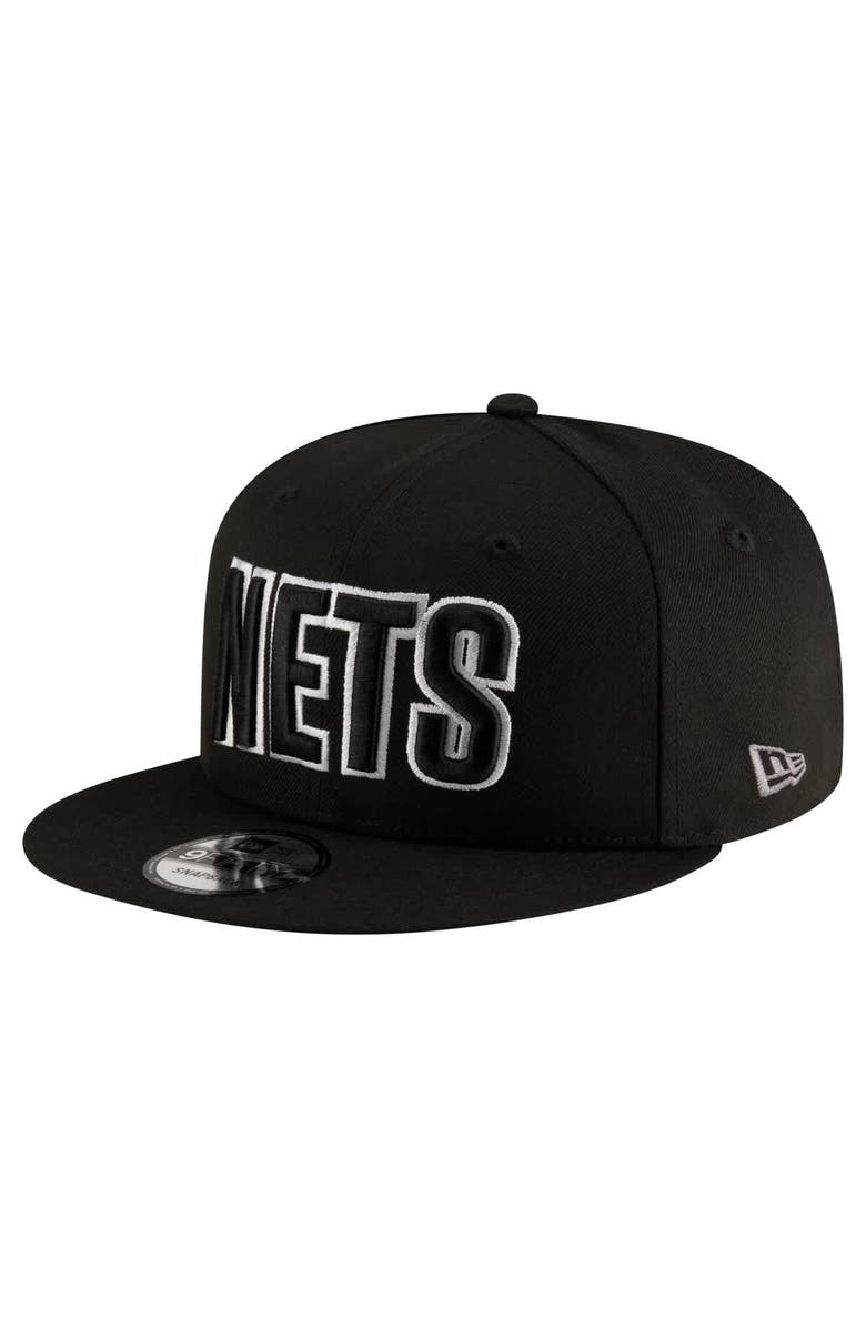 New Era Men's New Era Black Brooklyn Nets Statement Edition Jersey Hook 9FIFTY Snapback Hat, Alternate, color, Black