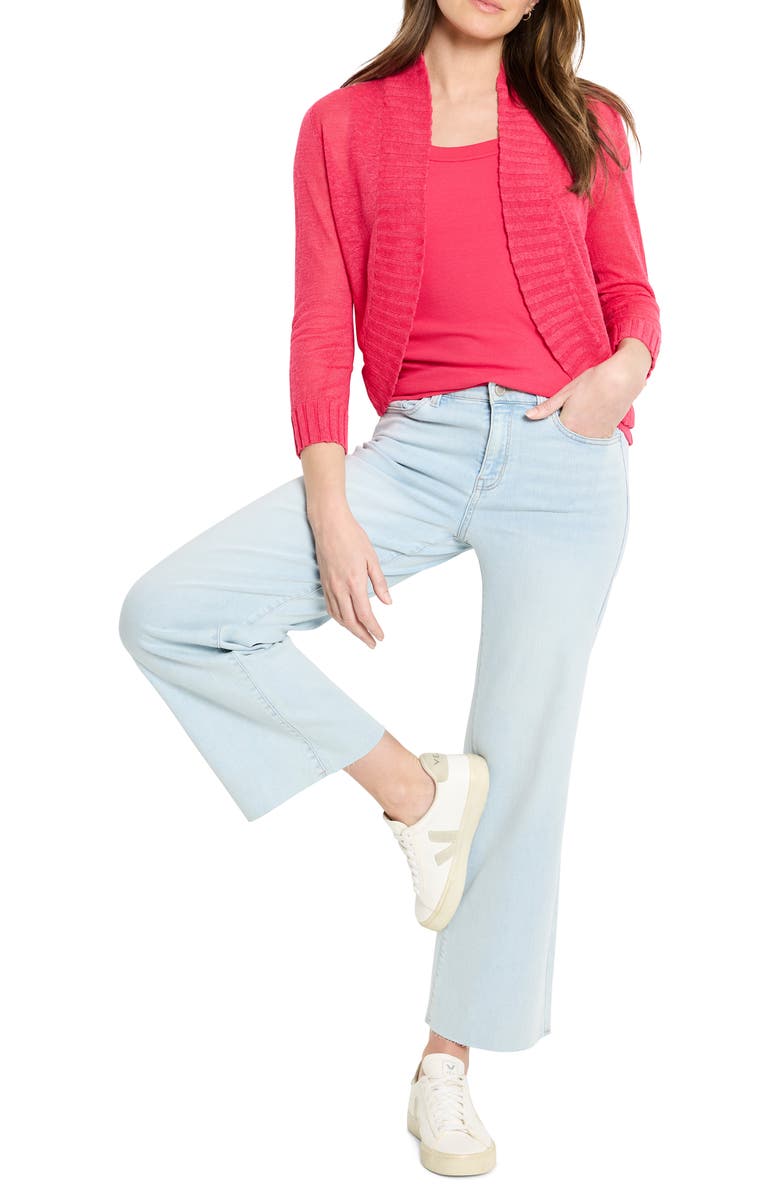 NIC+ZOE Weekend Raw Hem Ankle Wide Leg Jeans, Alternate, color, Bluestone