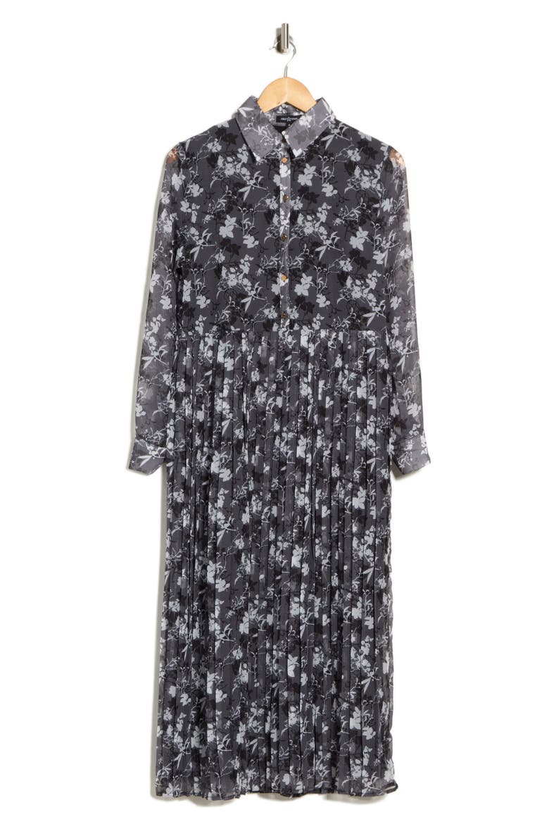 Lavina Pleated Long Sleeve Dress, Alternate, color, STRIPED FLORAL