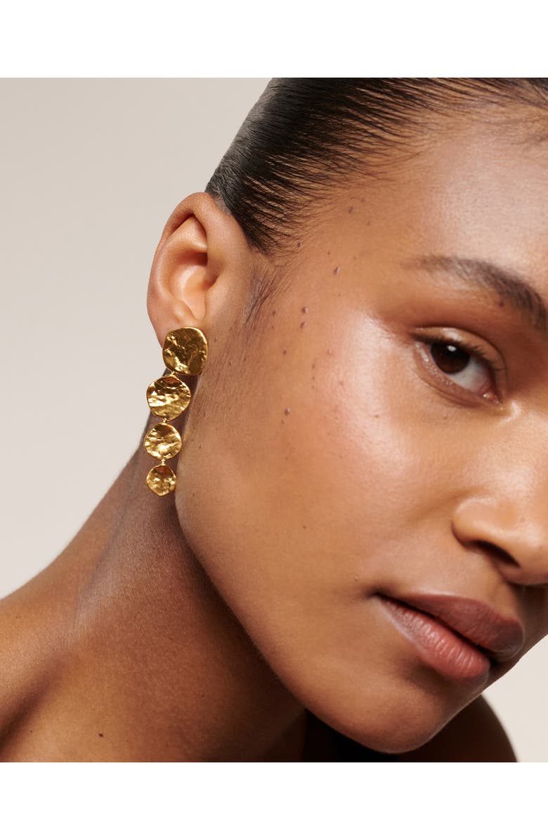 Monica Vinader Capri Disc Cocktail Drop Earrings, Alternate, color, 18Ct Gold Vermeil