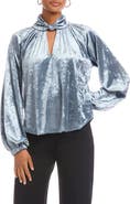 FIFTEEN TWENTY Alana Knot Detail Crushed Velvet Top