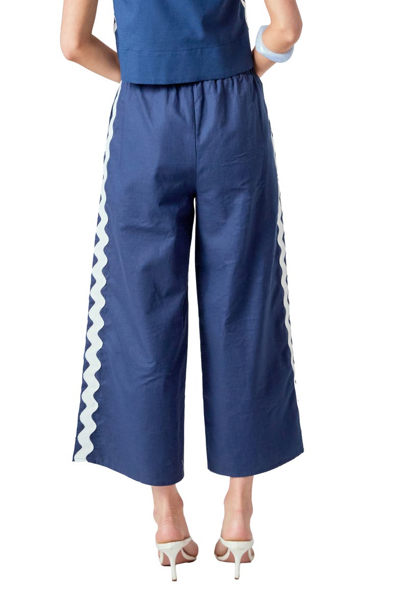 English Factory Rickrack Trim Wide Leg Pants, Alternate, color, 