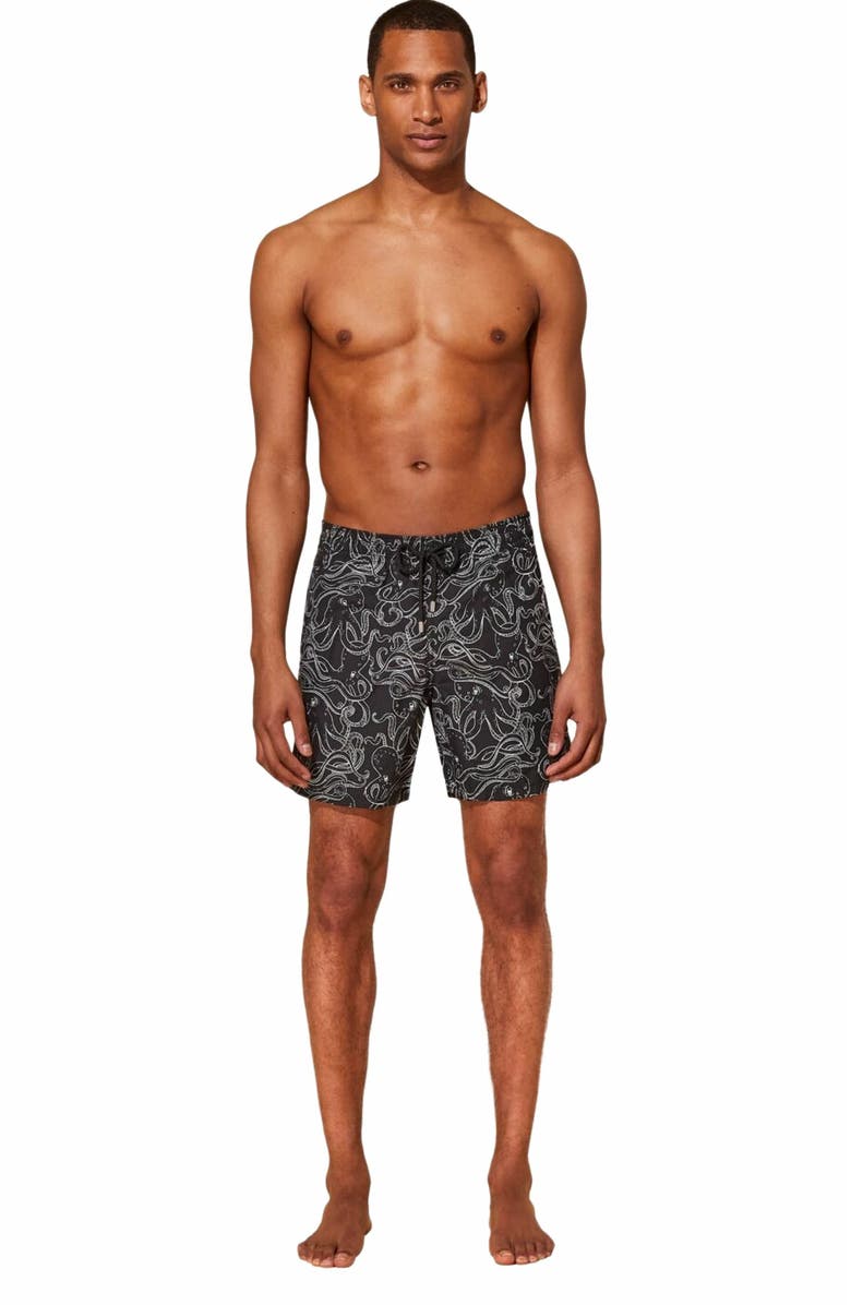 Vilebrequin Men's Black Octopus Swim Trunks, Main, color, 