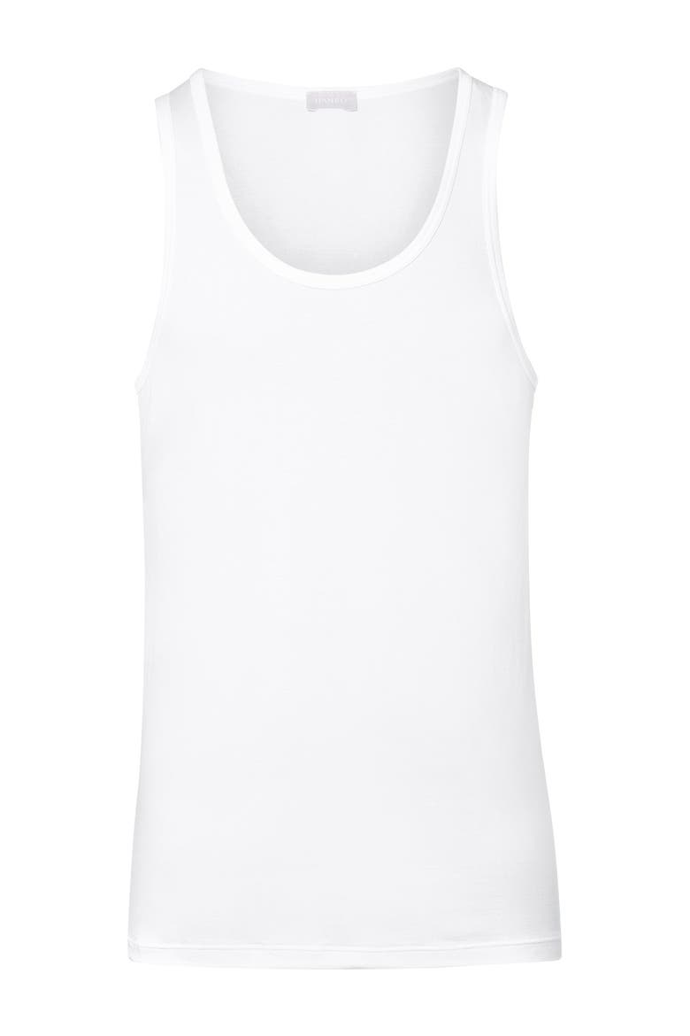 Cotton Superior Fitted Cotton Tank Top, Main, color, White