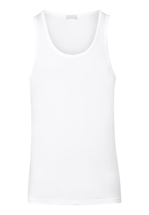 Hanro Cotton Superior Fitted Cotton Tank Top In White