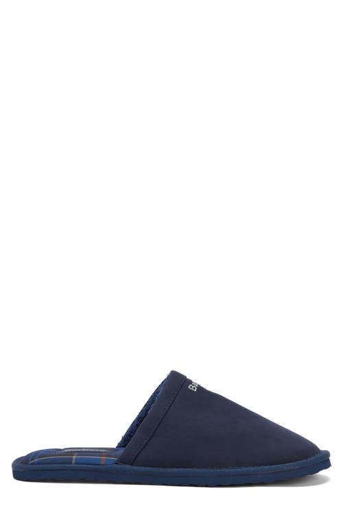 Barbour Everitt Sueded Mule Slipper In Navy