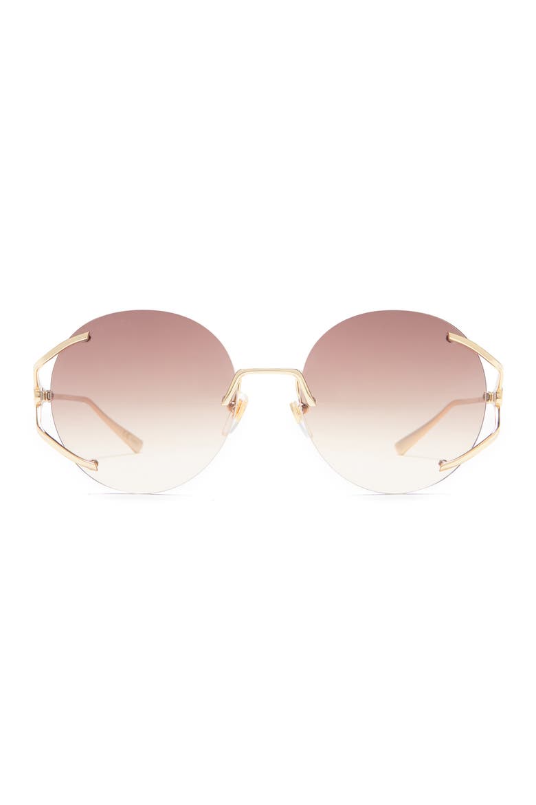 57mm Round Sunglasses, Main, color, GOLD