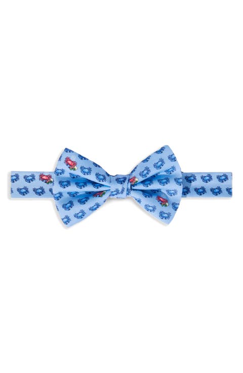 Kids' Crabs Print Silk Bow Tie