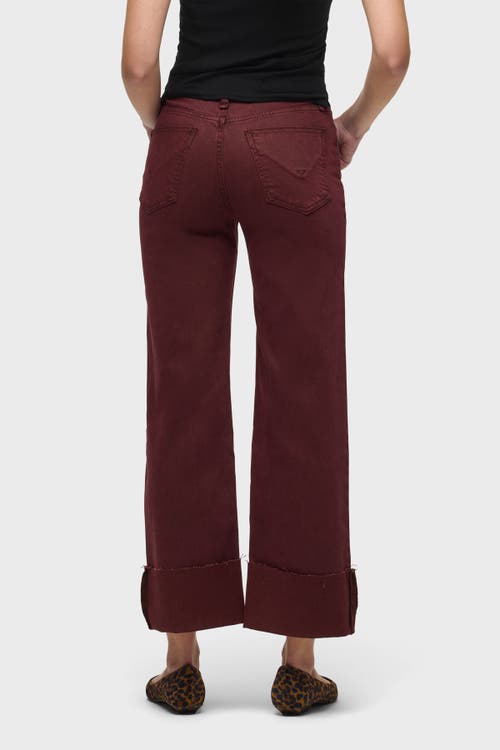 Hudson Jeans Rosie High Rise Wide Leg Ankle Cuff In Brown
