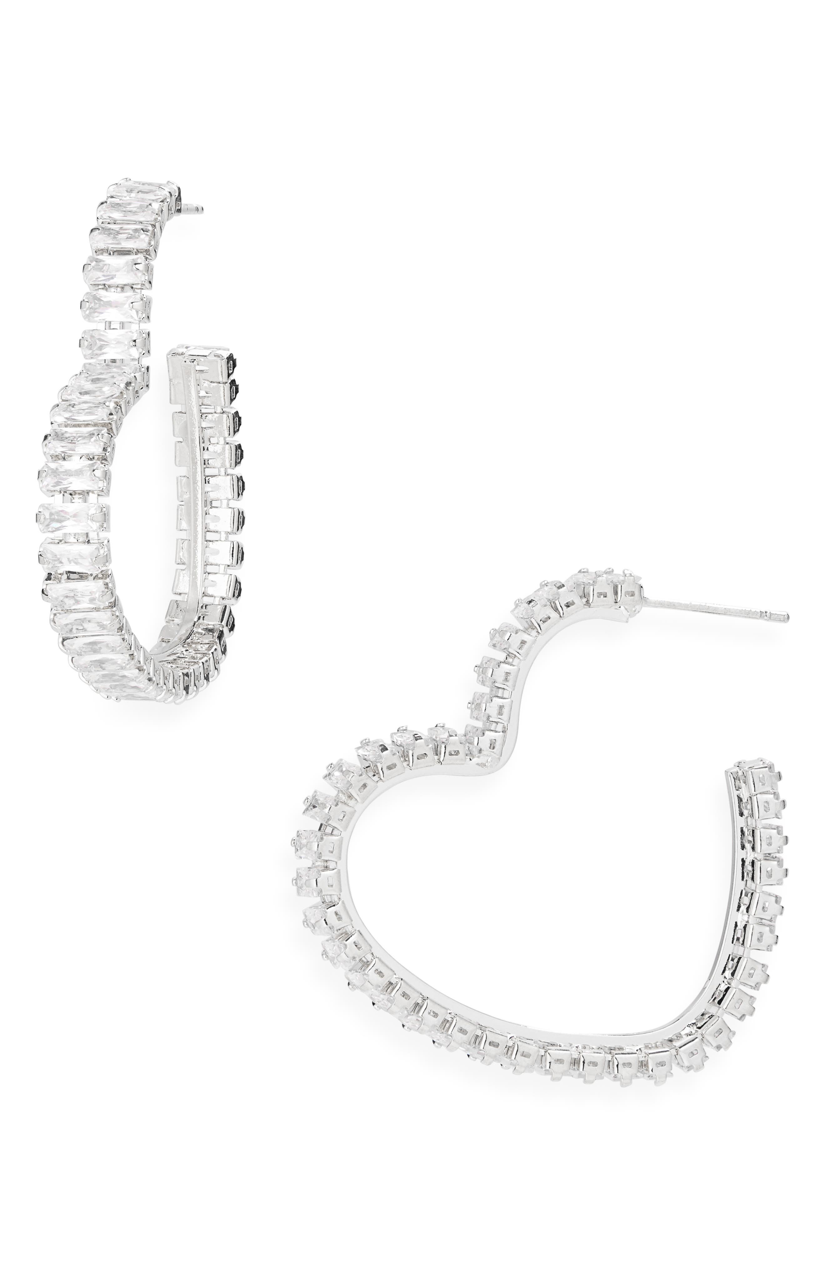 Tasha Cubic Zirconia Heart Hoop Earrings