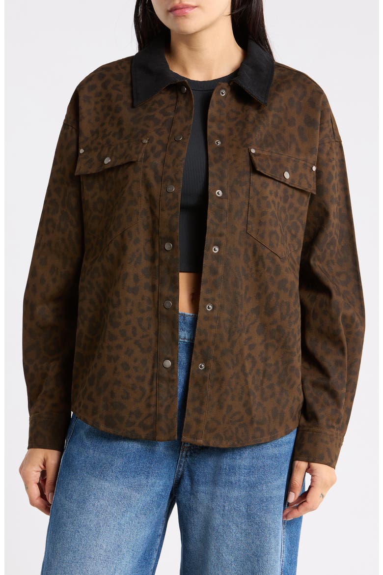 Leopard Print Cotton Jacket, Main, color, LEOPARD