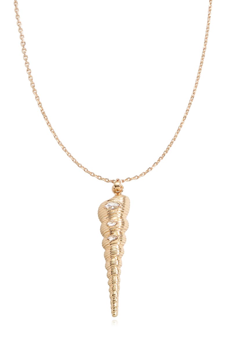Long Conch Shell Pendant Necklace, Alternate, color, GOLD