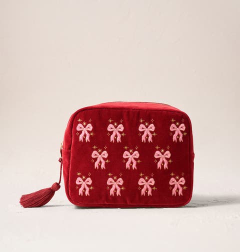 Dazzling Bows Velvet Wash Bag