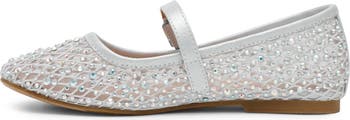 Kids' Blessed Rhinestone Mesh Mary Jane Flat