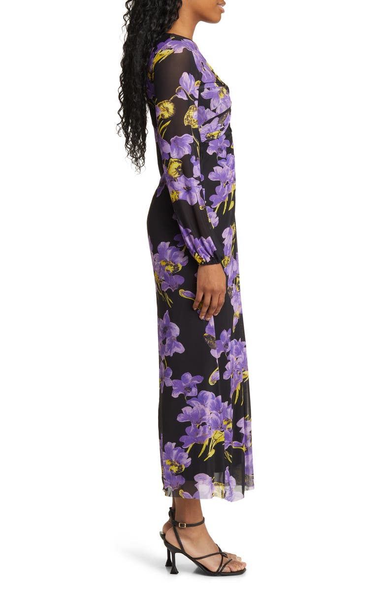 windsor midi dresses 70s Kay Windsor Sheer Black Midi Dress