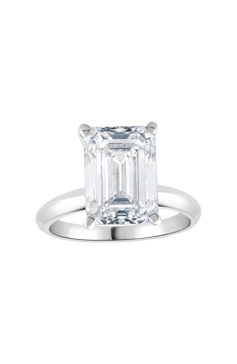 Bliss Diamond Certified 4Ct Emerald Cut Solitaire Diamond Engagement Ring Lab Grown 14k, Alternate, color, 14K White Gold