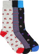 Lorenzo Uomo Cotton Blend Crew Socks - Pack of 3