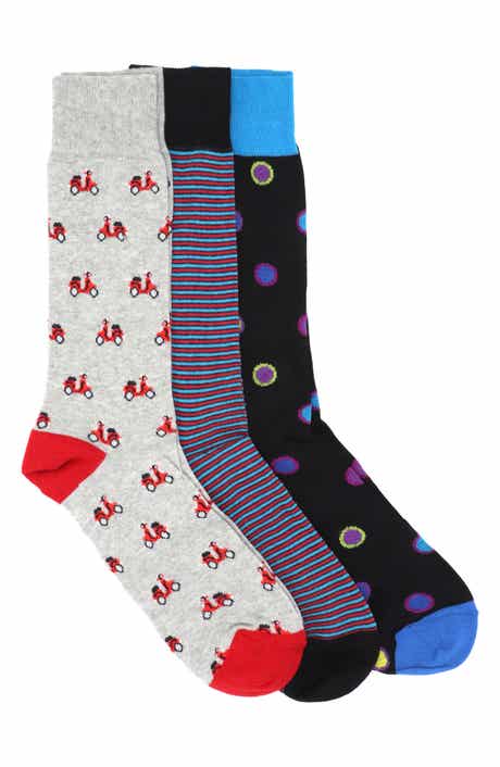Lorenzo Uomo Cotton Blend Crew Socks - Pack of 3