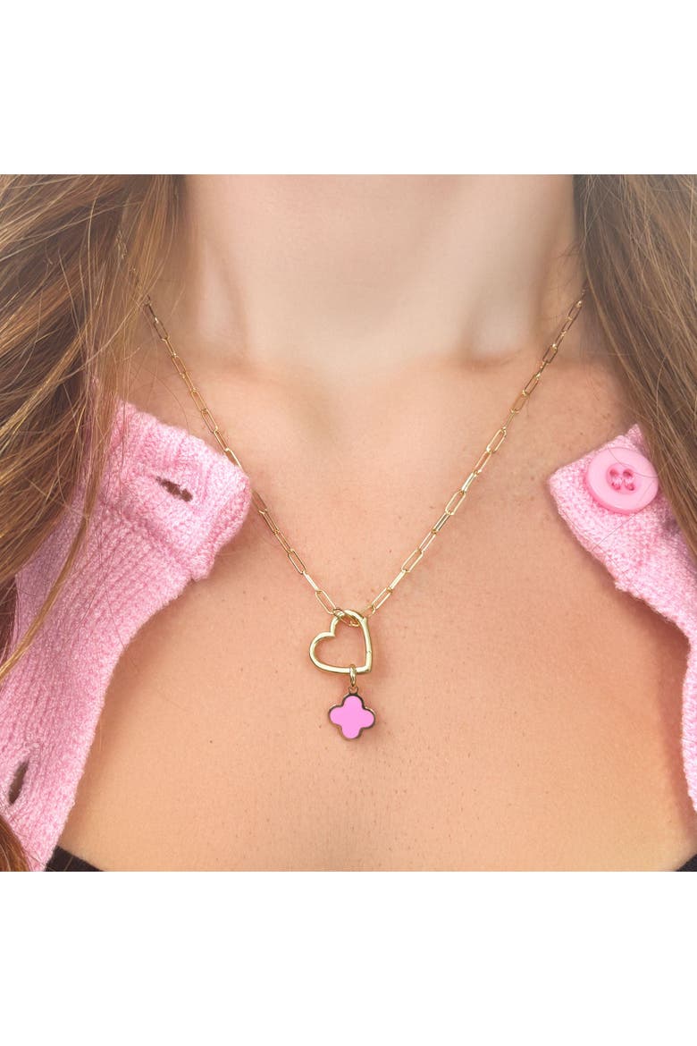 Gold Heart Charm Holder, Alternate, color, Yellow Gold