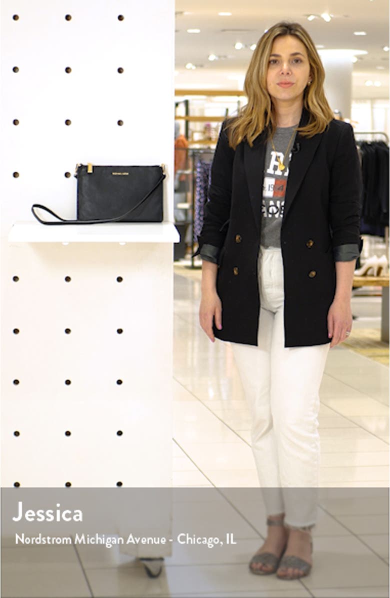 Leather Double Pouch Crossbody Bag, sales video thumbnail